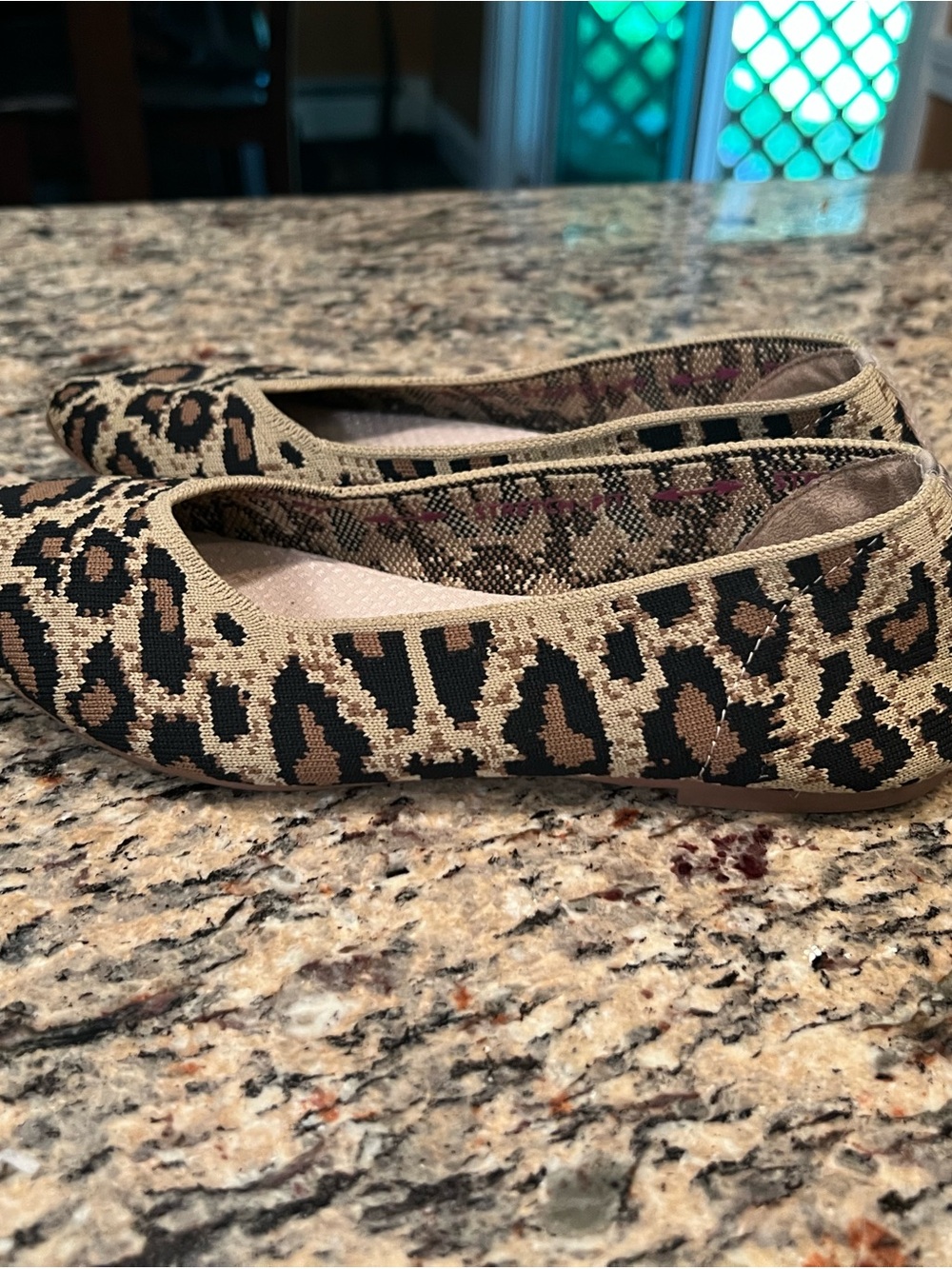 Skechers Women's Leopard Knit Ballet Flats - Beige & Black